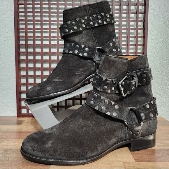 SIZE 8.5 | Frye Studded Black Leather Suede - Picture 2 of 5